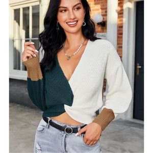 Zaful Twist Knot Color Block Sweater